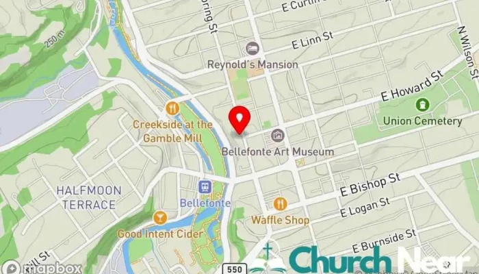 map of Bellefonte Presbyterian Church (PCA) Presbyterian church, Church in Bellefonte