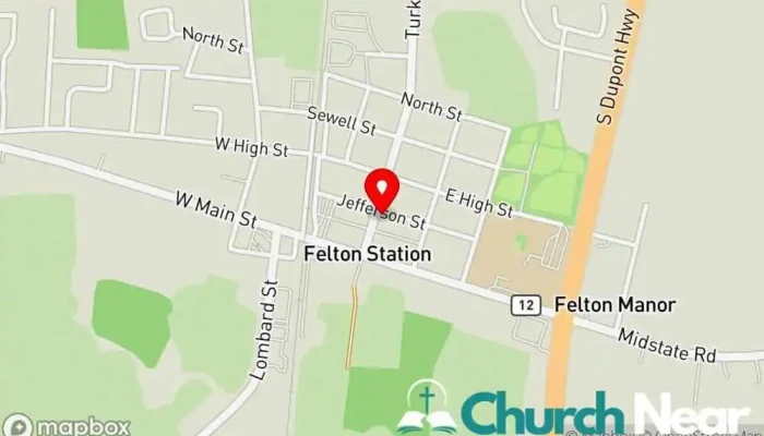 map of Bernard Jr Joseph Church in Felton