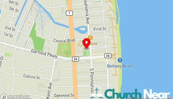 map of Bethany Beach Christian Church Disciples of Christ Church in Bethany Beach
