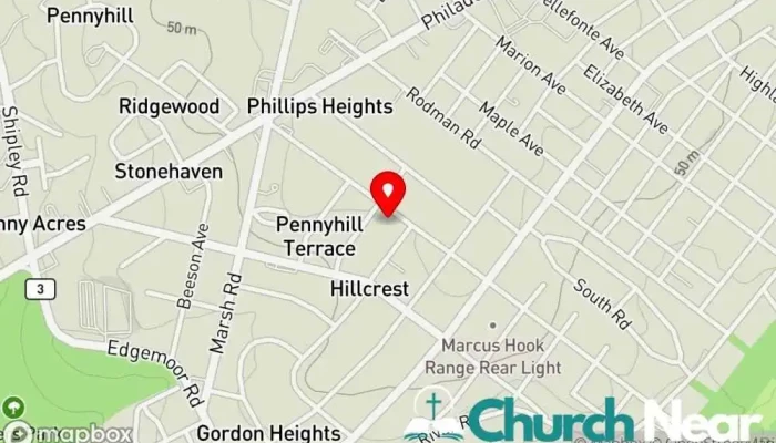 map of Brandywine Collaborative Ministries Church in Wilmington