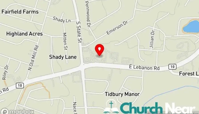 map of Calvary Church Church, Assemblies of God church in Dover