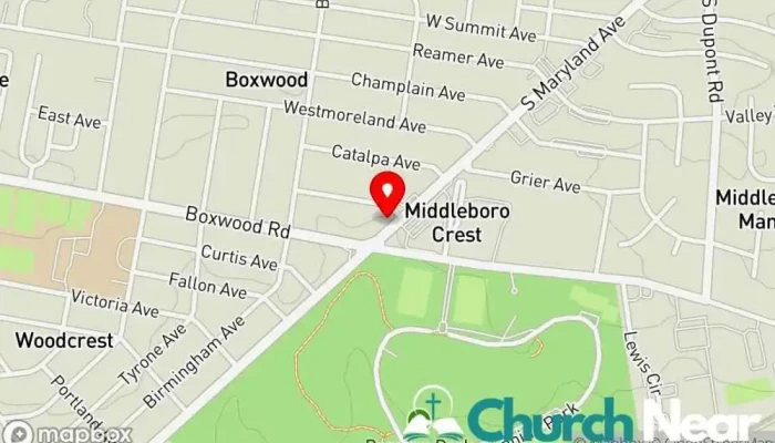 map of Calvary Presbyterian Church Presbyterian church in Wilmington