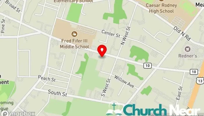 map of Camden Friends Meeting Quaker church in Camden