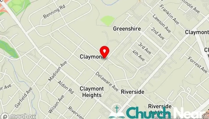 map of CCcreation Non-denominational church in Claymont