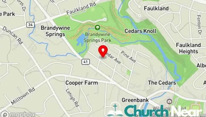 map of Cedars United Methodist Church United Methodist church, Church in Wilmington
