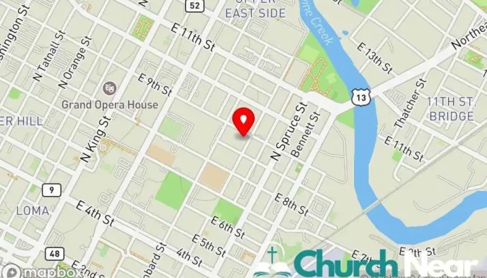 map of Central Baptist Church Baptist church in Wilmington