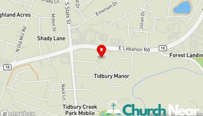 map of Christ Memorial Baptist Church Baptist church in Dover