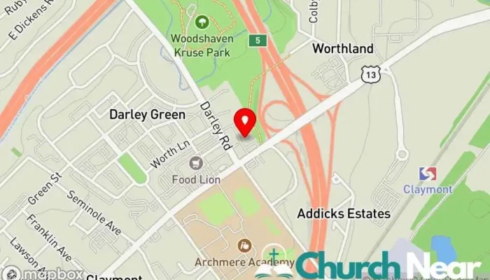 map of Church of the Ascension Episcopal church in Claymont