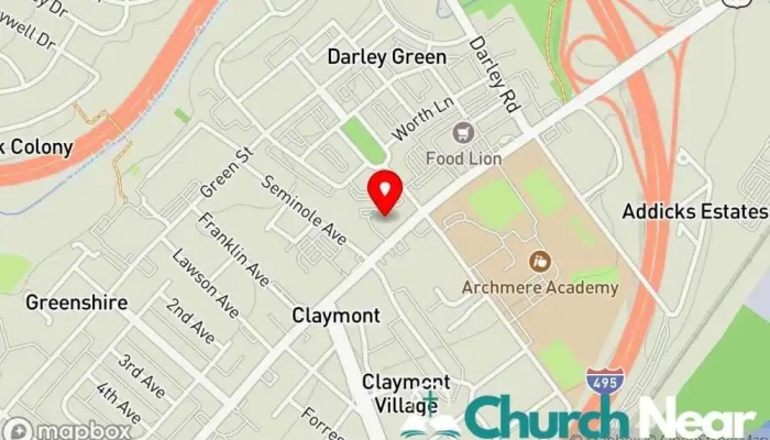 map of Church of the Atonement Church in Claymont