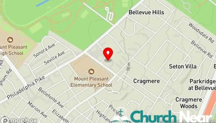 map of Church of the Covenant Presbyterian church in Wilmington