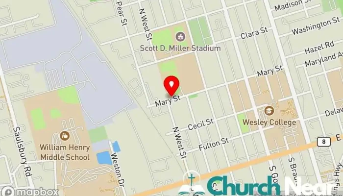 map of Community Holy Tabernacle of Deliverance Church in Dover