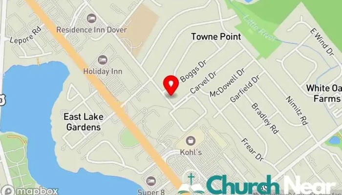 map of First River Baptist Church Baptist church in Dover