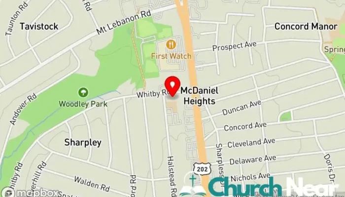 map of First Unitarian Church Unitarian Universalist Church in Wilmington