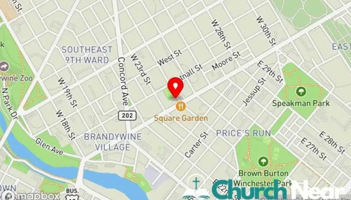 map of Harvest Church Church in Wilmington