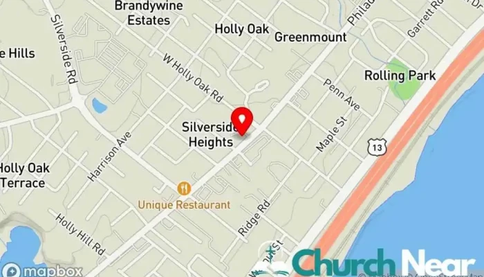 map of Holly Oak Calvary United Methodist Church Church in Wilmington