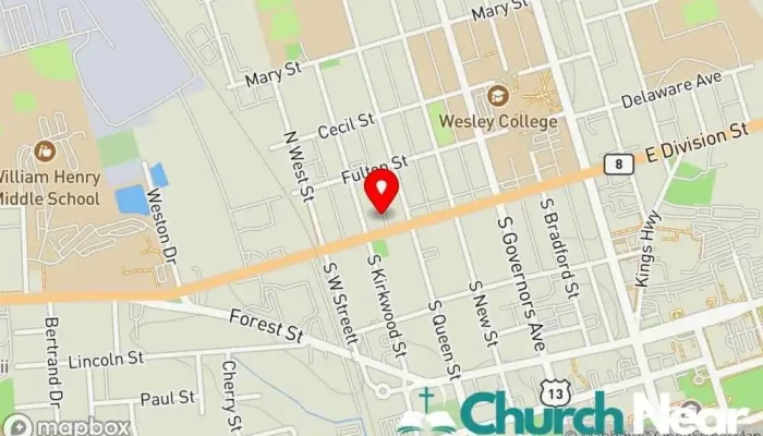 map of Holly Trinity Church Religious organization in Dover