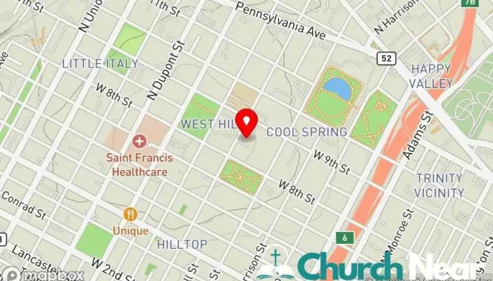 map of Holy Trinity Greek Orthodox Cathedral Greek Orthodox church in Wilmington
