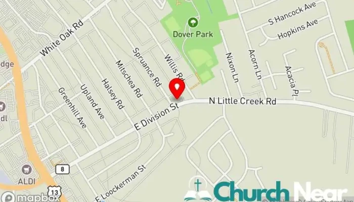 map of international house of prayer-first state Religious institution in Dover