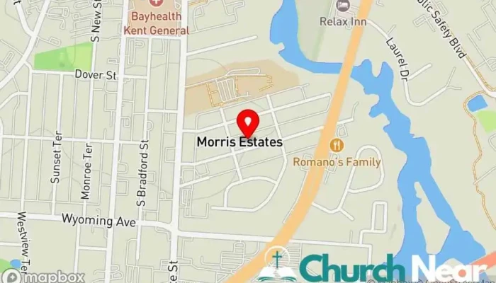 map of Kent Bible Church Church in Dover