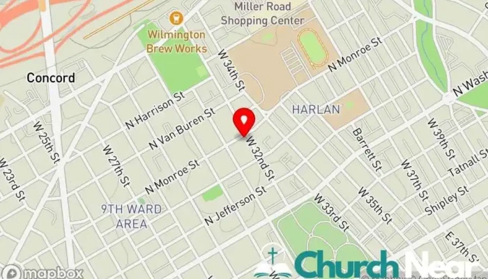 map of Latter Day Baptist Church Baptist church in Wilmington