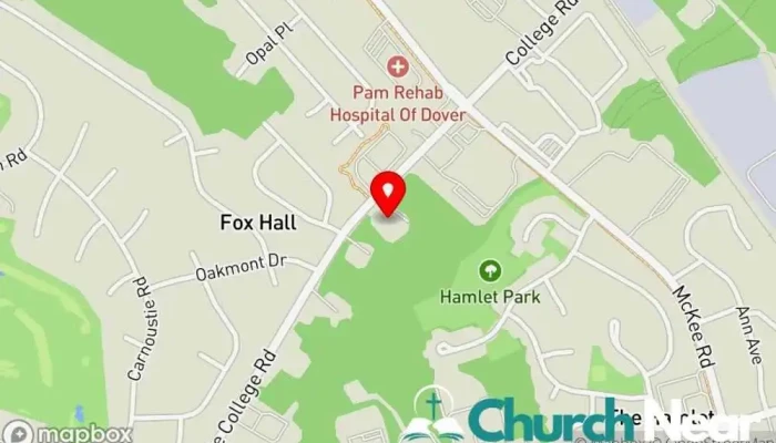 map of Liberty Church Foursquare church in Dover