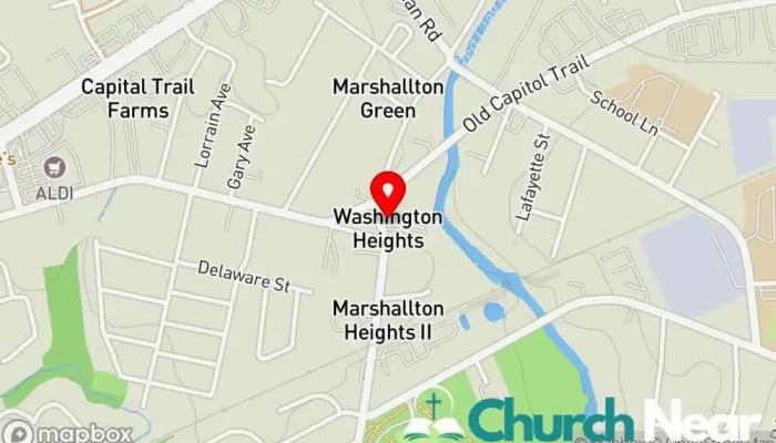 map of Marshallton Church United Methodist church in Wilmington