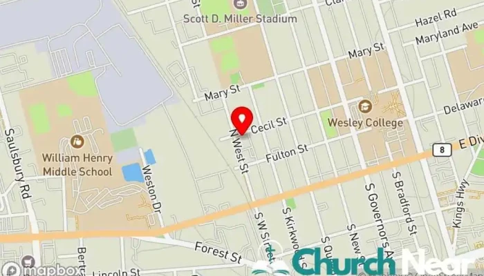 map of Mt Carmel Church of the Living Church in Dover