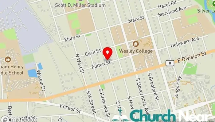 map of Mt Zion Ame Church Methodist church in Dover