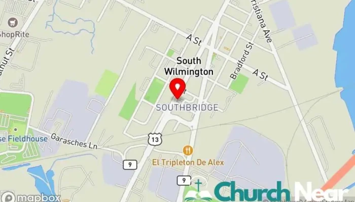 map of New Calvary Baptist Church Baptist church in Wilmington