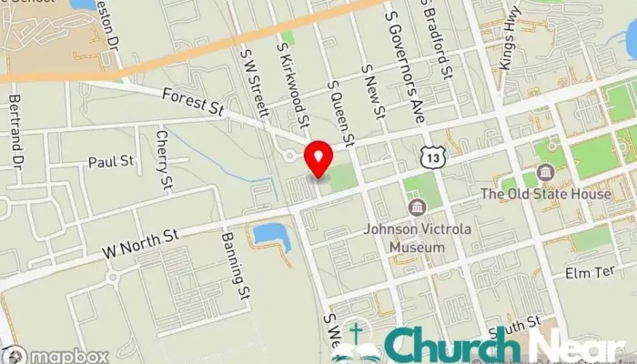map of New Jerusalem Baptist Church Baptist church, Cemetery in Dover