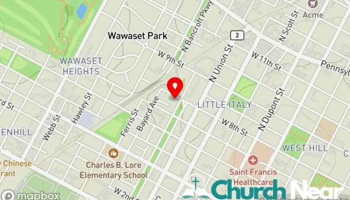 map of Praise Center Church Church in Wilmington