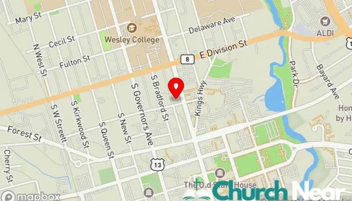 map of Presbyterian Church of Dover Presbyterian church in Dover