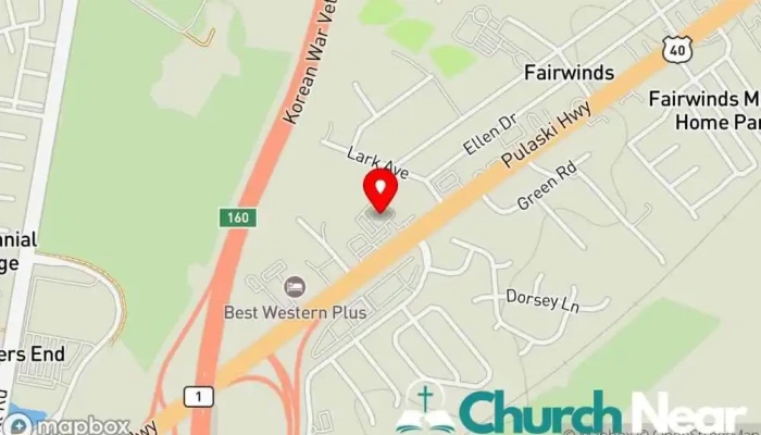map of Renewal Church Delaware Religious organization in Bear