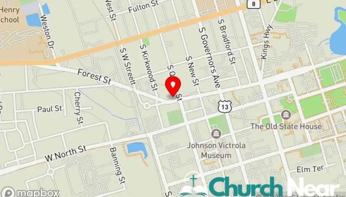 map of Second Baptist Church Baptist church in Dover