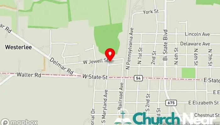 map of Solid Rock Church of God in Christ Church in Delmar