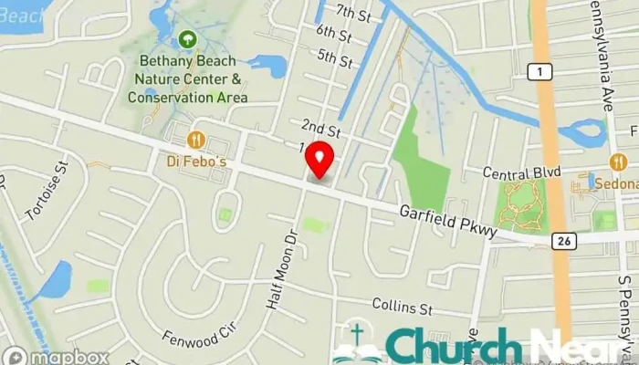 map of St. Ann Parish Catholic church in Bethany Beach