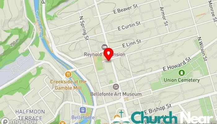 map of St John's Episcopal Church Episcopal church in Bellefonte