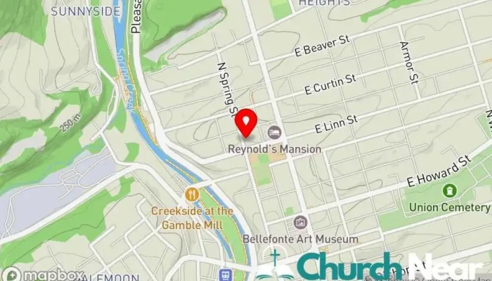 map of St John's United Church-Christ United Church of Christ in Bellefonte