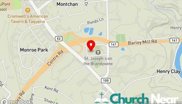 map of St. Joseph on the Brandywine Roman Catholic Church Catholic church, Church in Wilmington
