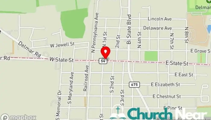map of St Stephen’s Methodist Church Methodist church, Place of worship in Delmar