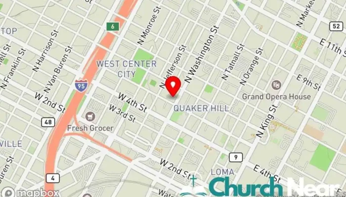 map of Tabernacle Full Gospel Baptist Cathedral in Wilmington