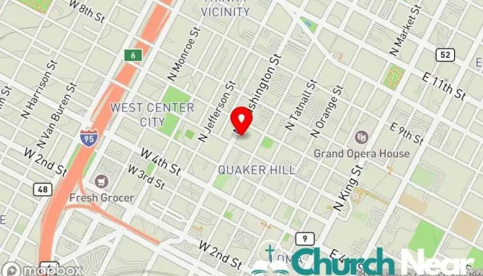 map of Temple United Church Church in Wilmington