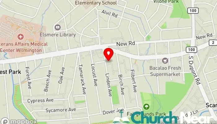 map of the church in Wilmington Church in Wilmington
