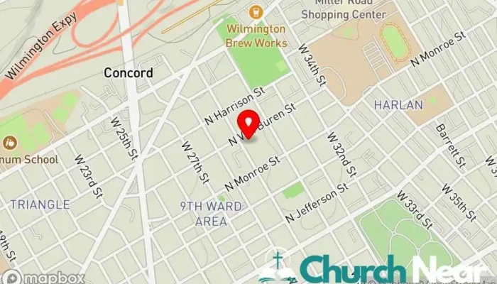 map of The Hill -Sycamore Hill Church-Wilmington Church in Wilmington