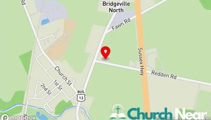 map of The Life Center Church Church in Bridgeville