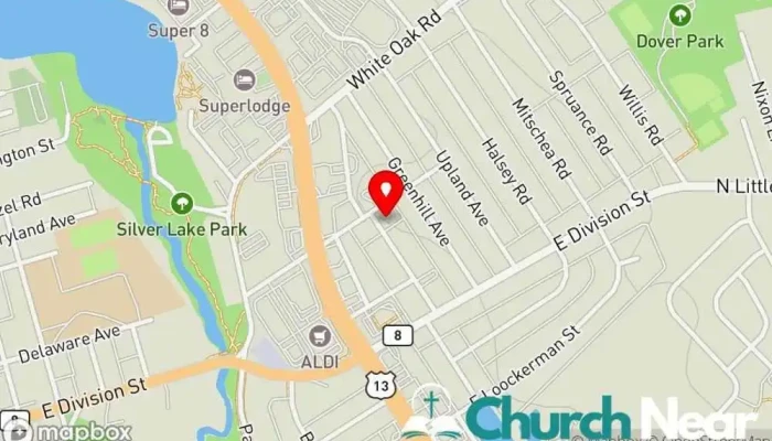 map of Transformation AME Zion Church Methodist church in Dover