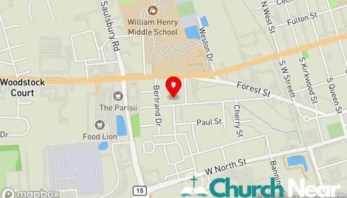 map of Union Baptist Church Baptist church, Church in Dover