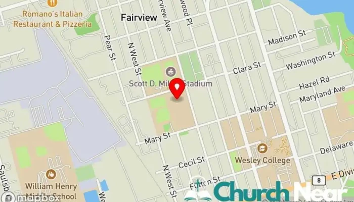 map of Unitarian Universalists of Central Delaware Unitarian Universalist Church in Dover