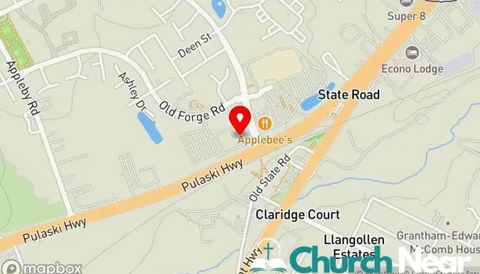 map of Victory Christian Fellowship Church in New Castle