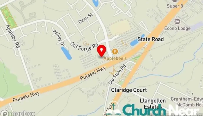 map of Victory International Bible Church in New Castle